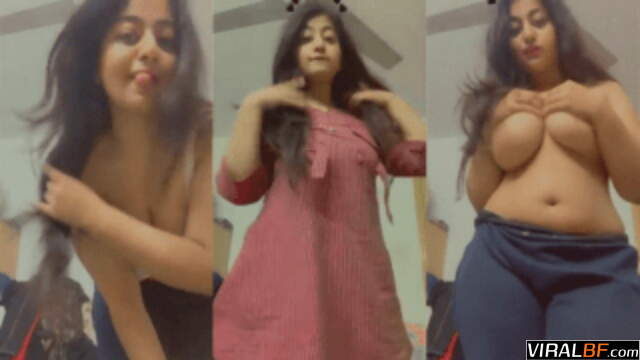 Chubby Indian girl strips slow teases viewers