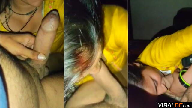 Gorgeous Married Bhabhi on Her Knees, Sucking Lover Dick With Full Passion