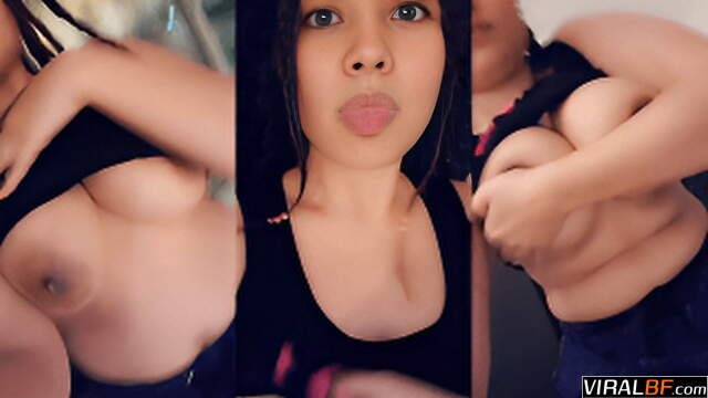 Naughty Indian GF’s Uncut Boob Rub Live Tease Session Revealed