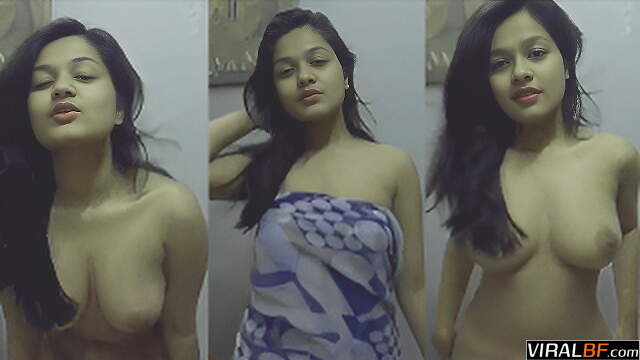 Sexy Busty Babe Strips Naked Exposes Curvy Body with Dirty Dancing
